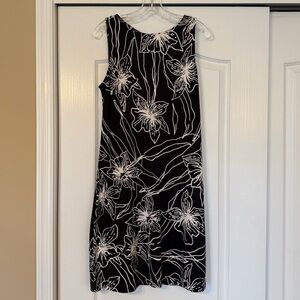 Tommy Bahama Black White Vista Blooms Sheath Dress Size M NWT